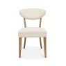 Signature Collection Ellipse Rustic Oak Upholstered Dining Chair - Oatmeal Fabric (Pair)