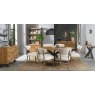 Signature Collection Ellipse Rustic Oak Upholstered Dining Chair - Oatmeal Fabric (Pair)