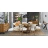 Signature Collection Ellipse Rustic Oak Upholstered Dining Chair - Oatmeal Fabric (Pair)