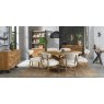 Signature Collection Ellipse Rustic Oak Upholstered Dining Chair - Oatmeal Fabric (Pair)