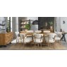 Signature Collection Ellipse Rustic Oak Upholstered Dining Chair - Oatmeal Fabric (Pair)