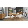 Signature Collection Ellipse Rustic Oak Upholstered Dining Chair - Oatmeal Fabric (Pair)