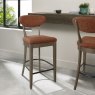 Ellipse Fumed Oak Upholstered Bar Stool - Auburn Fabric (Pair)