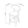 Signature Collection Ellipse Fumed Oak Upholstered Bar Stool - Green Fabric (Pair)