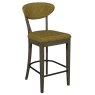 Ellipse Fumed Oak Upholstered Bar Stool - Mustard Fabric (Pair)