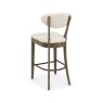 Signature Collection Ellipse Fumed Oak Upholstered Bar Stool - Oatmeal Fabric (Pair)