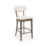 Signature Collection Ellipse Fumed Oak Upholstered Bar Stool - Oatmeal Fabric (Pair)
