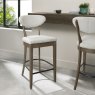 Signature Collection Ellipse Fumed Oak Upholstered Bar Stool - Oatmeal Fabric (Pair)
