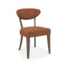 Ellipse Fumed Oak Upholstered Dining Chair - Auburn Fabric (Pair)