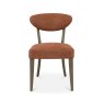 Signature Collection Ellipse Fumed Oak Upholstered Dining Chair - Auburn Fabric (Pair)