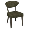 Ellipse Fumed Oak Upholstered Dining Chair - Green Fabric (Pair)