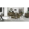 Signature Collection Ellipse Fumed Oak Upholstered Dining Chair - Green Fabric (Pair)