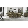 Signature Collection Ellipse Fumed Oak Upholstered Dining Chair - Green Fabric (Pair)
