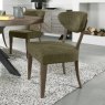 Ellipse Fumed Oak Upholstered Dining Chair - Green Fabric (Pair)