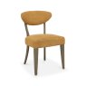Ellipse Fumed Oak Upholstered Dining Chair - Mustard Fabric (Pair)