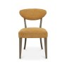 Signature Collection Ellipse Fumed Oak Upholstered Dining Chair - Mustard Fabric (Pair)