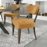 Ellipse Fumed Oak Upholstered Dining Chair - Mustard Fabric (Pair)