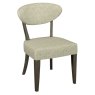 Ellipse Fumed Oak Upholstered Dining Chair - Oatmeal Fabric (Pair)