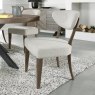 Ellipse Fumed Oak Upholstered Dining Chair - Oatmeal Fabric (Pair)