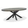 Signature Collection Ellipse Fumed Oak Small 6 Seater Dining Table with Metal Legs