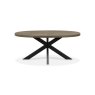 Signature Collection Ellipse Fumed Oak Small 6 Seater Dining Table with Metal Legs