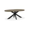 Signature Collection Ellipse Fumed Oak Small 6 Seater Dining Table with Metal Legs