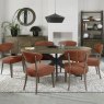 Signature Collection Ellipse Fumed Oak Small 6 Seater Dining Table with Metal Legs