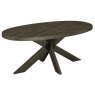 Signature Collection Ellipse Fumed Oak Small 6 Seater Dining Table with Wooden Legs