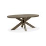 Ellipse Fumed Oak Small 6 Seater Dining Table with Wooden Legs