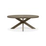 Signature Collection Ellipse Fumed Oak Small 6 Seater Dining Table with Wooden Legs
