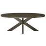 Signature Collection Ellipse Fumed Oak 6 Seater Dining Table with Wooden Legs