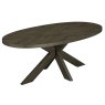 Signature Collection Ellipse Fumed Oak 6 Seater Dining Table with Wooden Legs