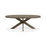 Signature Collection Ellipse Fumed Oak 6 Seater Dining Table with Wooden Legs