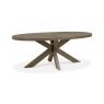 Signature Collection Ellipse Fumed Oak 6 Seater Dining Table with Wooden Legs