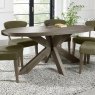 Signature Collection Ellipse Fumed Oak 6 Seater Dining Table with Wooden Legs