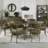 Signature Collection Ellipse Fumed Oak 6 Seater Dining Table with Wooden Legs