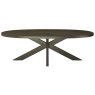 Signature Collection Ellipse Fumed Oak 8 Seater Dining Table with Wooden Legs