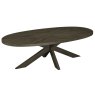 Signature Collection Ellipse Fumed Oak 8 Seater Dining Table with Wooden Legs