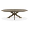 Signature Collection Ellipse Fumed Oak 8 Seater Dining Table with Wooden Legs
