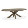 Ellipse Fumed Oak 8 Seater Dining Table with Wooden Legs