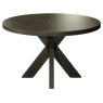 Signature Collection Ellipse Fumed Oak 4 Seater Circular Dining Table with Wooden Legs