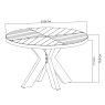 Signature Collection Ellipse Fumed Oak 4 Seater Circular Dining Table with Wooden Legs