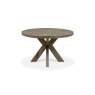 Signature Collection Ellipse Fumed Oak 4 Seater Circular Dining Table with Wooden Legs