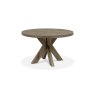 Ellipse Fumed Oak 4 Seater Circular Dining Table with Wooden Legs