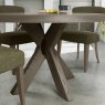 Signature Collection Ellipse Fumed Oak 4 Seater Circular Dining Table with Wooden Legs