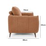 Premier Collection Elara Terracotta 3 Seater Sofa with Black Legs