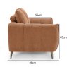 Premier Collection Elara Terracotta 2 Seater Sofa with Black Legs