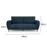 Premier Collection Elara Teal 3 Seater Sofa with Black Legs