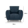 Premier Collection Elara Teal Armchair with Black Legs