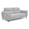 Premier Collection Mara Light Grey 3 Seater Sofa with Black Legs